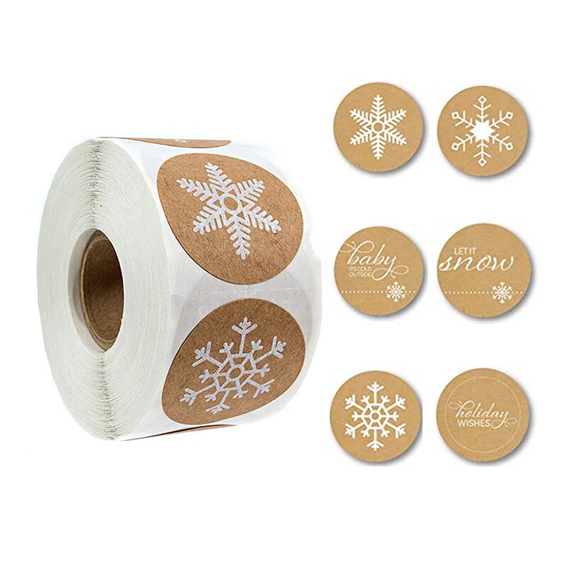 500 stuks ronde 4 ontwerpen vrolijke kerst bedankt sticker zegel envelop kaart labels verpakking scrapbooking decoratie