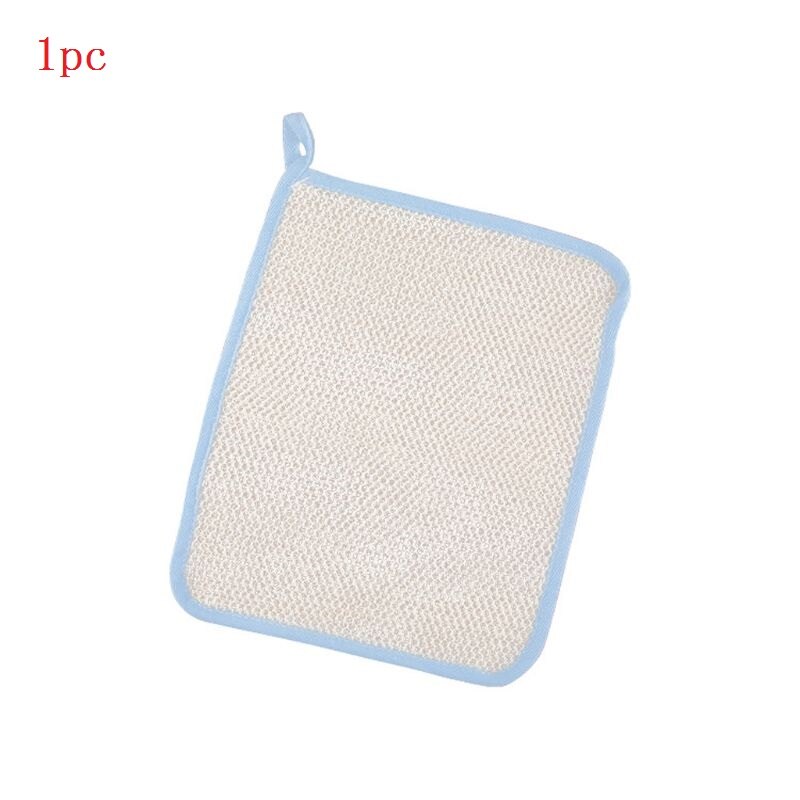 1Pc Exfoliërende Nylon Dubbele Laag Bad Doek Zeep Cleanser Schuimende Gezicht Handdoek