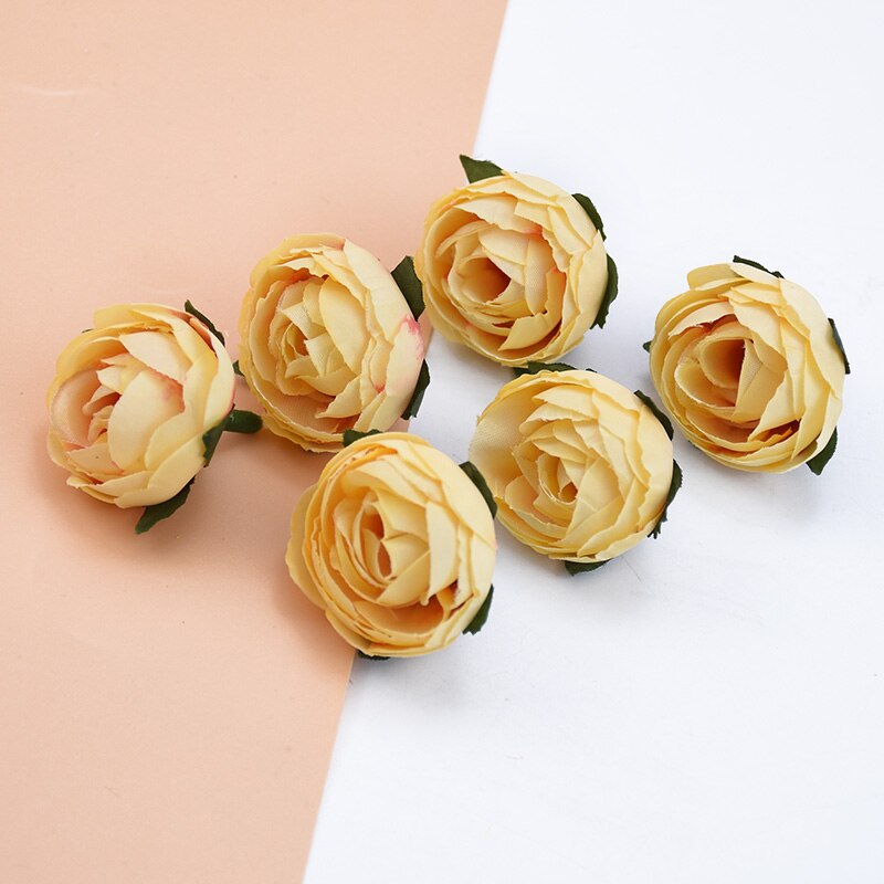 30 Uds. Flores artificiales al por mayor 3CM rosas de té adornos navideños para el hogar Accesorios flores decorativas para boda coronas: 4