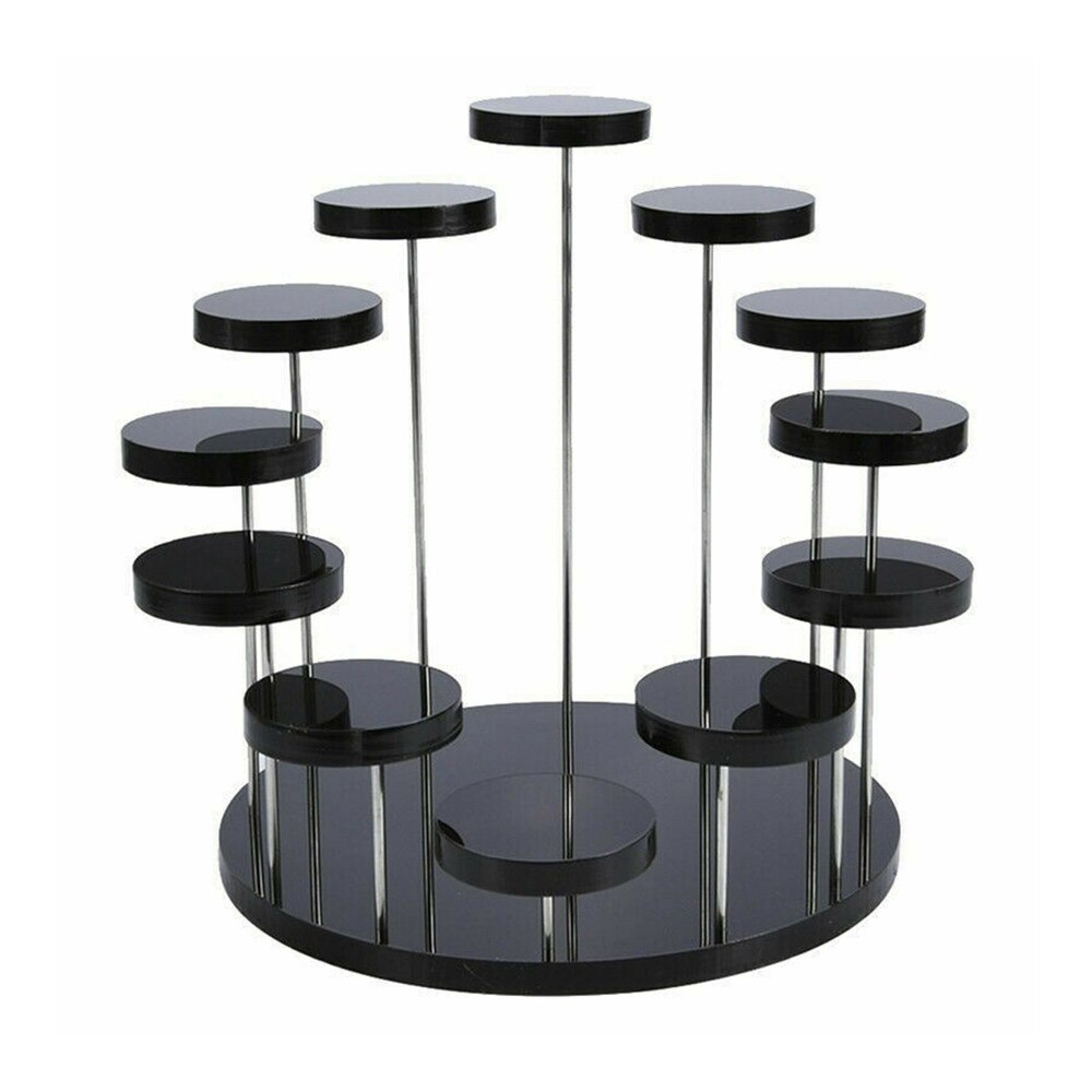 Food Cupcake For Cake Ring Jewelry Dessert Rack Party Tool Acrylic Display Stand Supplies: 12 round black