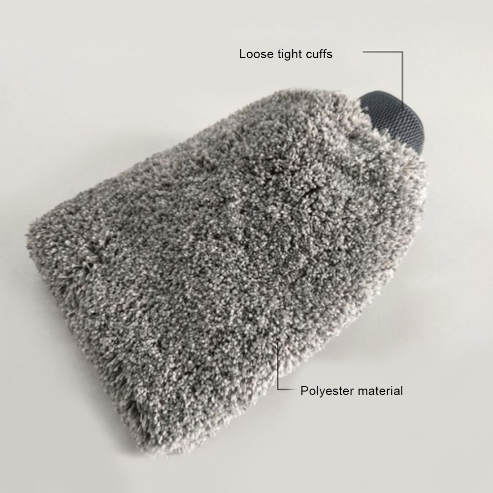 Gray Plus Velvet Fiber Car Wash Gloves Car Cleaning Tool Home Use Multi-function Cleaning Brush Car Detailing