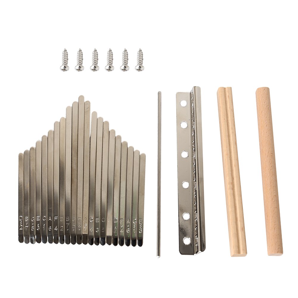 21 Keys Steel Kalimba Replacement Keys+Wood Bridge+Tuning Hammer Kit Kalimba DIY Thumb Piano Accessories: A