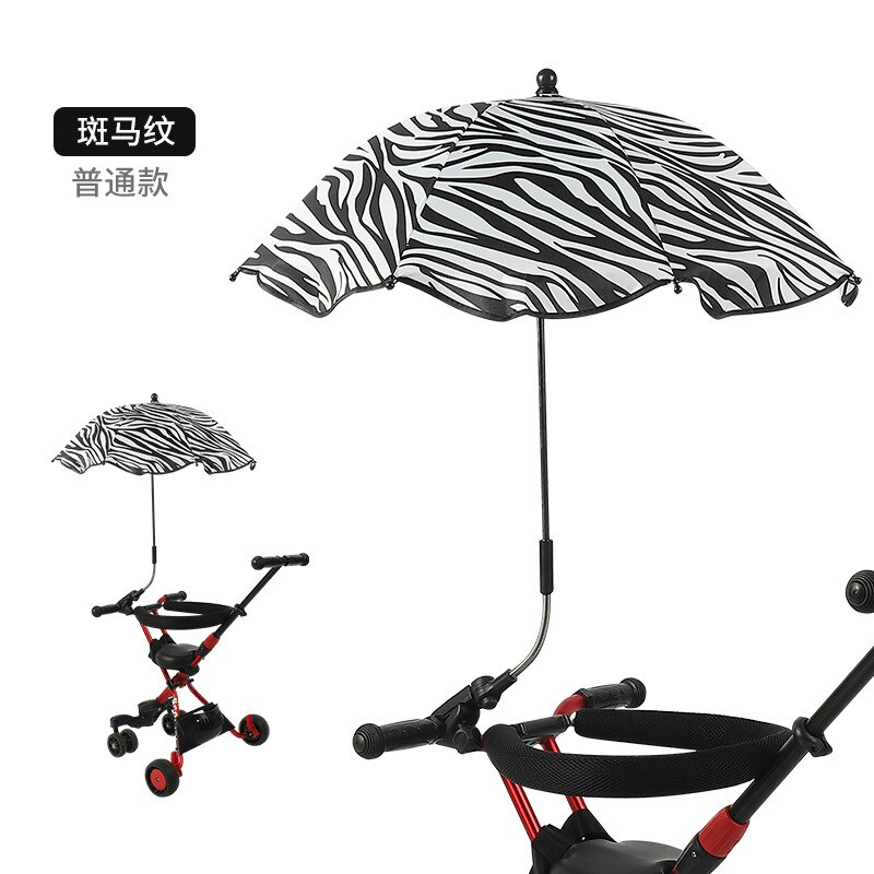 Sol og regn dobbel håndfri paraply barnevogn parasoll barnevogn solkrem anti-uv paraply barnevogn klips paraply: Ikke sølvlim
