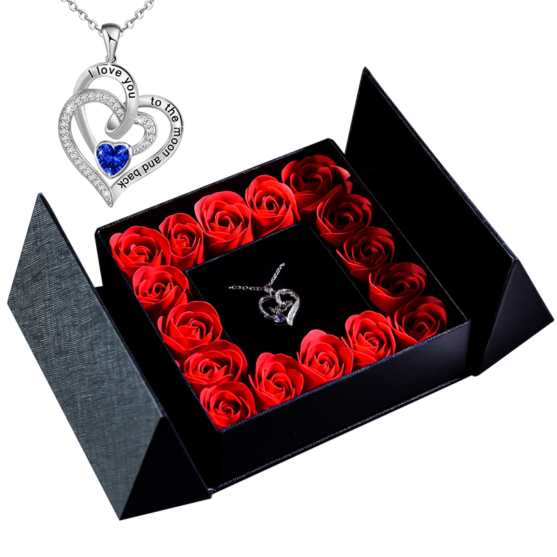 Cadeaus voor vrouwen Sieraden Hanger Ketting/w Zeep Eeuwige Roos Geschenkdoos Moederdag Ketting Sieraden Huwelijksverjaardag: Puur Goud Kleur