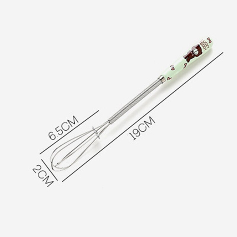 Stainless Steel Manual Whisk Ceramic Handle Small Cake Biscuit Baking Mixer Egg Whisk Milk Frother Handheld Stirrer for Kitchen