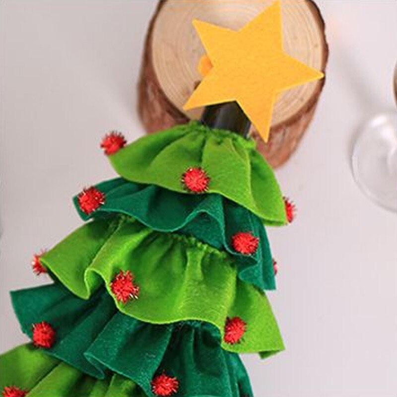 Christmas Wine Bottle Covers Dress Skirt Christmas Dining Table Set Bottle Decoration Cubiertas de botellas de vino de navidad