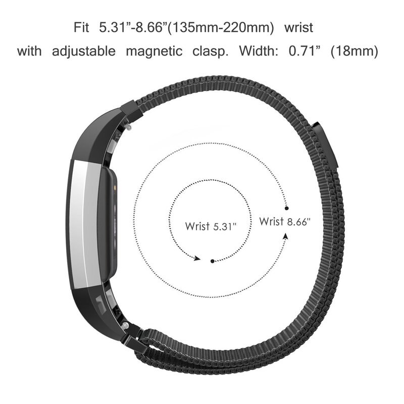 Milanese Loop ze stali nierdzewnej dla Fitbit Charge 2 Band bransoletka w stylu paska na nadgarstek dla Fit Bit Charge2 pasek do smarwatcha Smartband