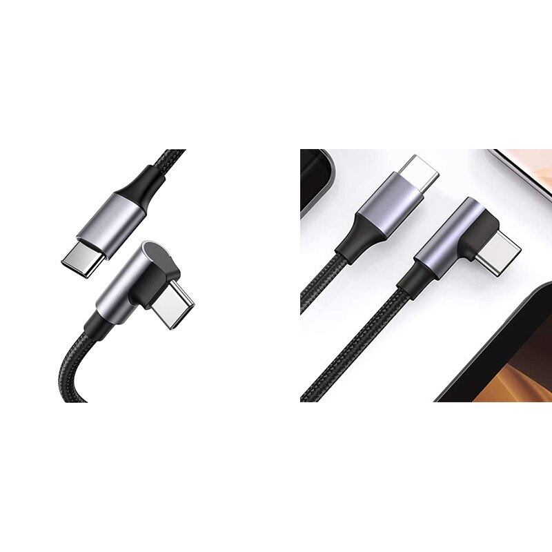 Usb-c-zu-usb-c-kabel, rechtwinklig , 100w -polig, schnellladekabel typ  c 90 , strom- und datenkabel für ipad und samsung