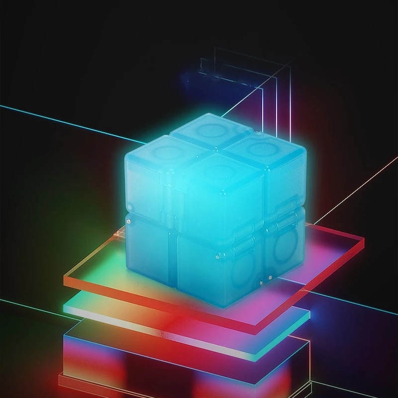 Volwassen Anti-Stress Infinity Magische Kubus Lichtgevende Fluorescentie Creatieve Decompressie Oneindige Cube Veranderende Fidget Autisme Speelgoed