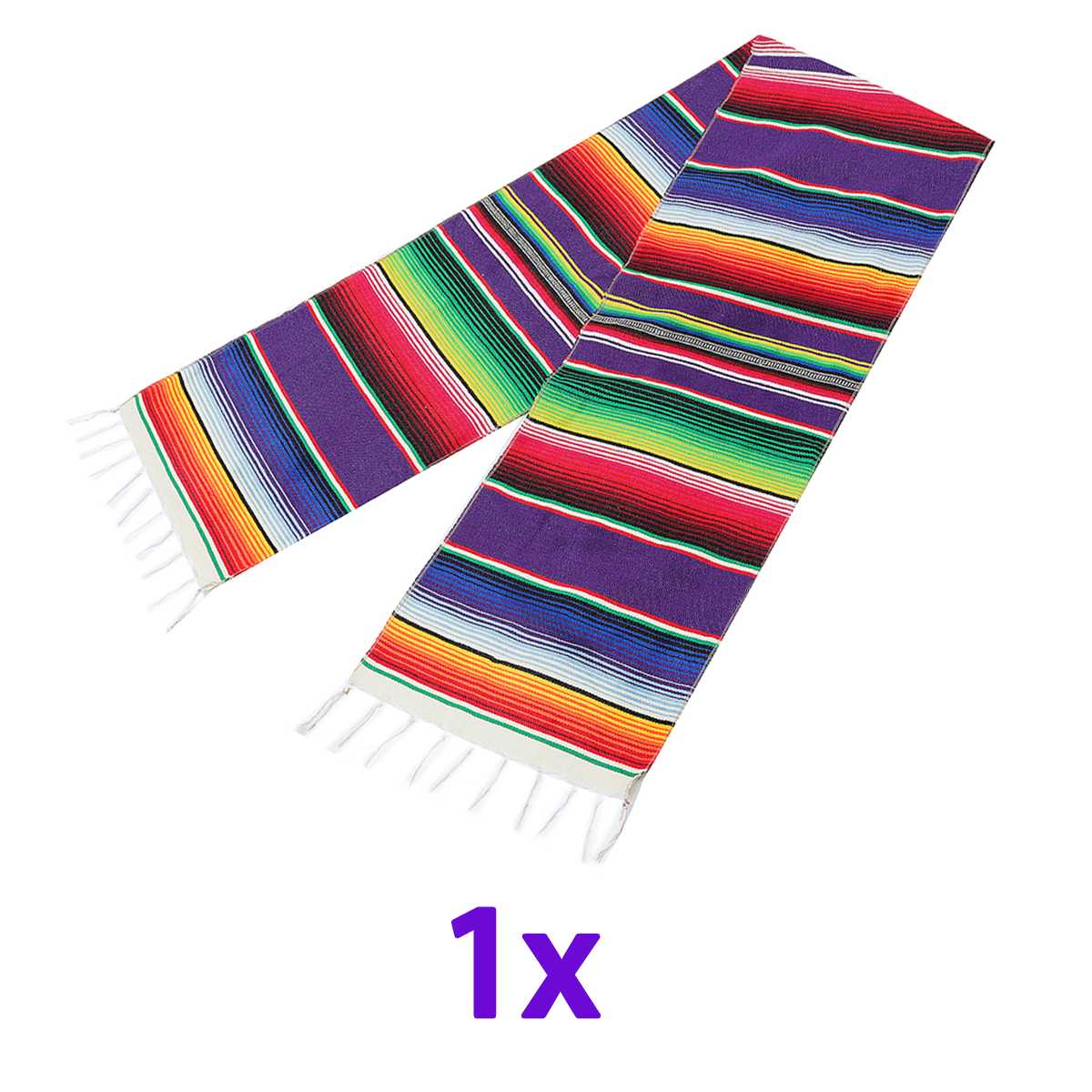 1piece Cotton Mexican Table Runner 213X35cm Rainbow Table Runners Party Serape Tablecloth DIY Wedding Party Home Decor: 1piece purple
