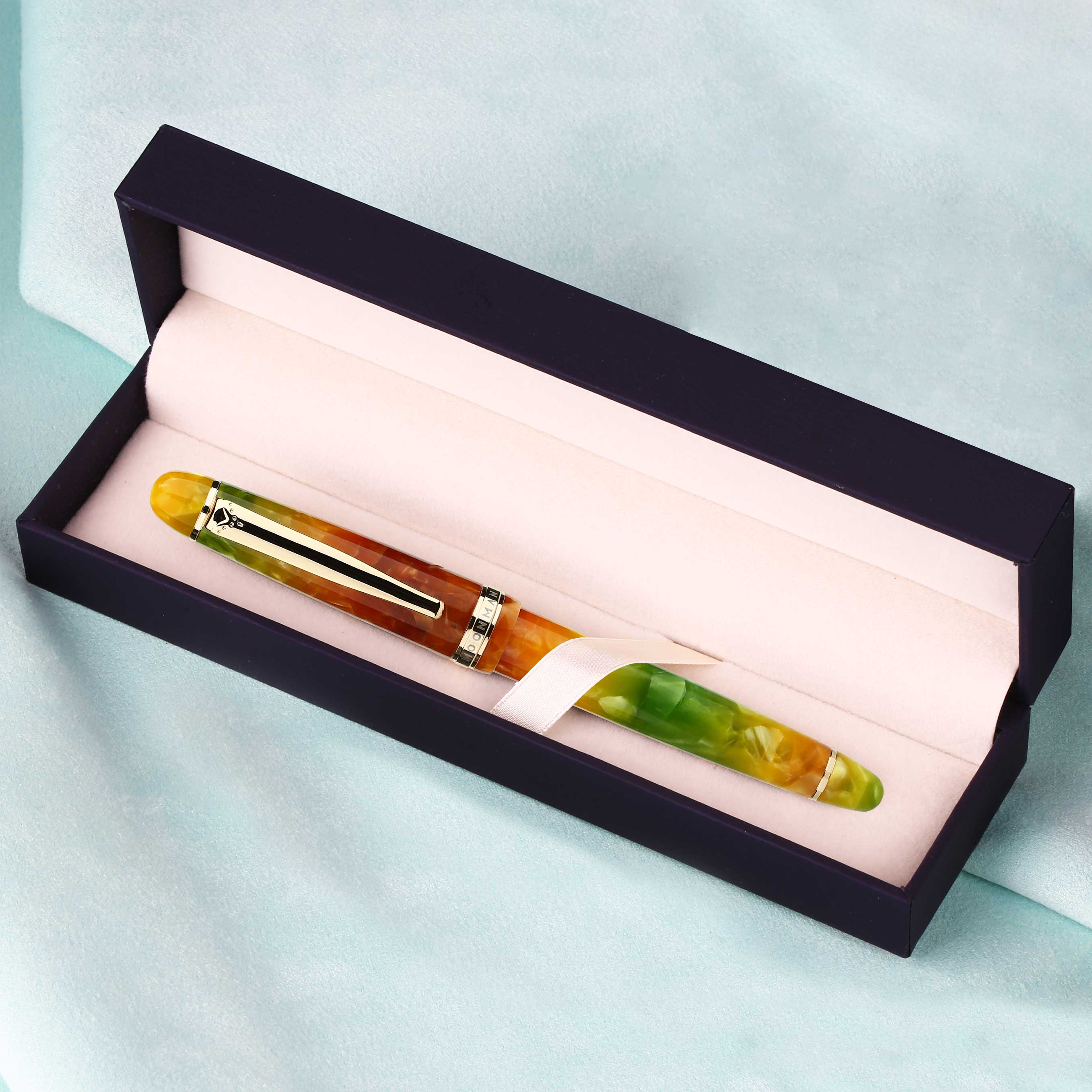 Moonman S3 Colorful Resin Fountain Pen Camouflage Gold-plated EF/F Nib Ink Pen Original Box: Yellow(Original BOX) / F
