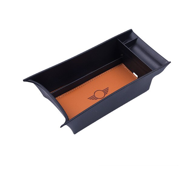 Accessoires de voiture console centrale intérieure accoudoir boîte article rangement pour MINI ONE Cooper S JCW F60 Countryman rangement: Matte-Brown