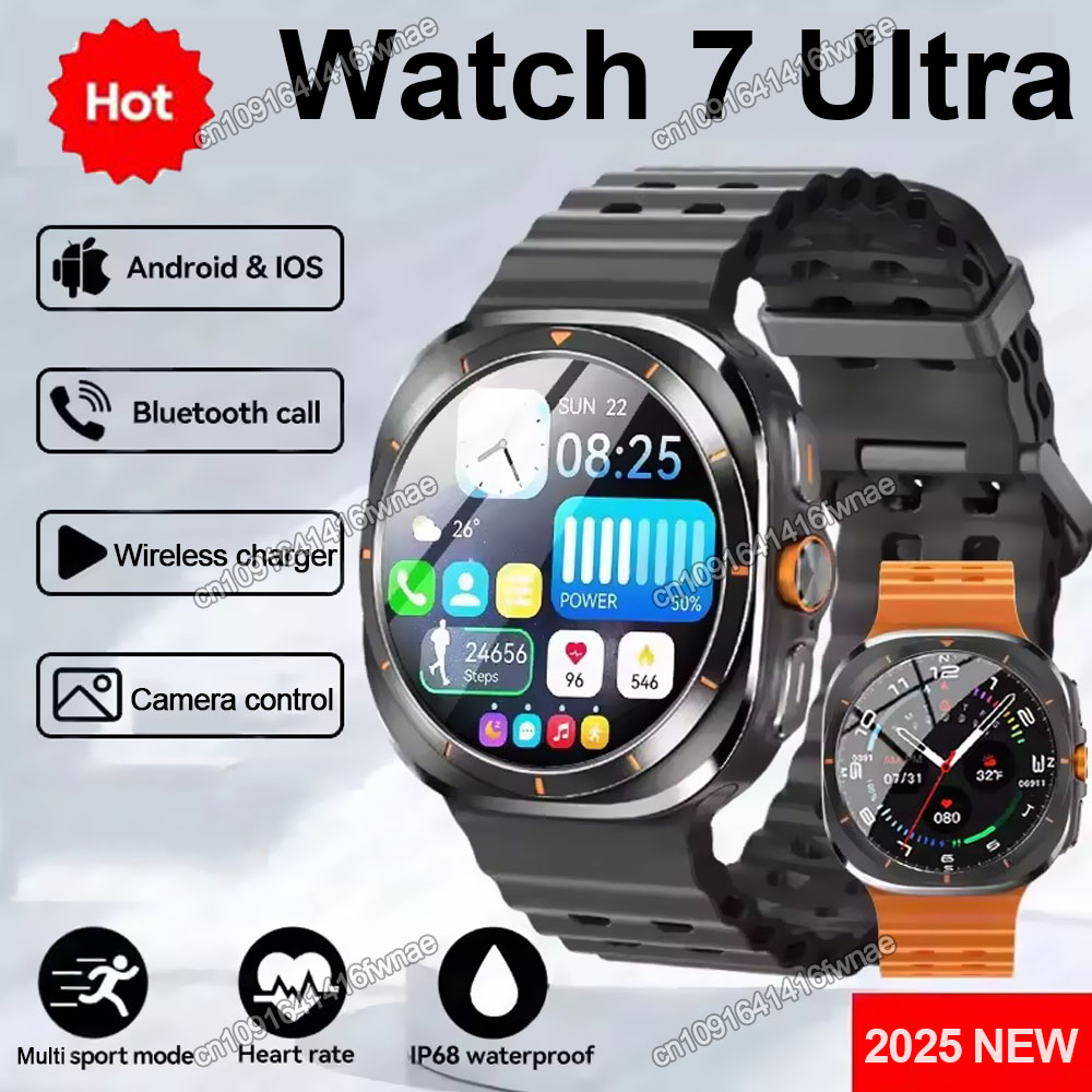 Watch 7 Ultra GPS Smartwatch 1.52'' AMOLED BT Calls Blood Oxygen Monitoring Waterproof Outdoor Smart Watches for Man For Samsung