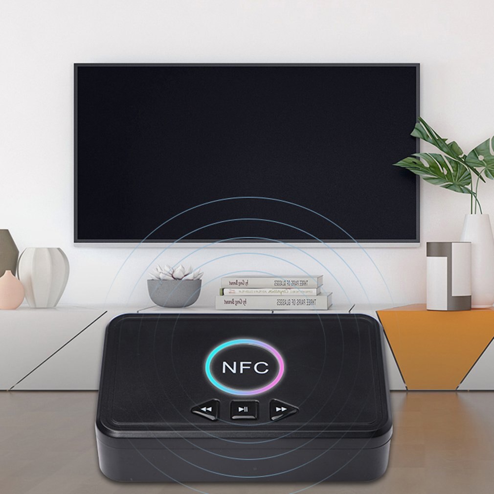 Bluetooth 5.0 Receiver Adapter NFC 3.5mm RCA Audio AUX Output Wireless Bluetooth Dongle Stereo Receptor for Amplifier Speaker