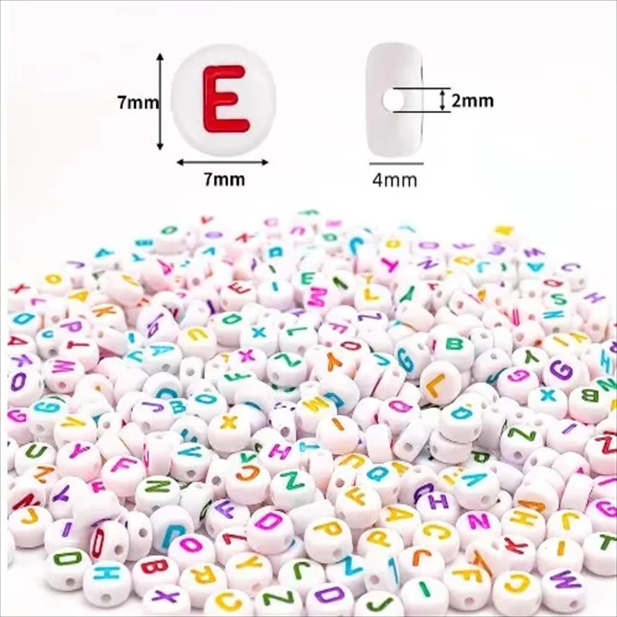 100 Teile/paket 4*7mm 26 A-Z Buchstaben Perlen Für Schmuck Machen DIY Handgemachte Accessoires Halsketten Armbinde Zubehör DIY: Weiß
