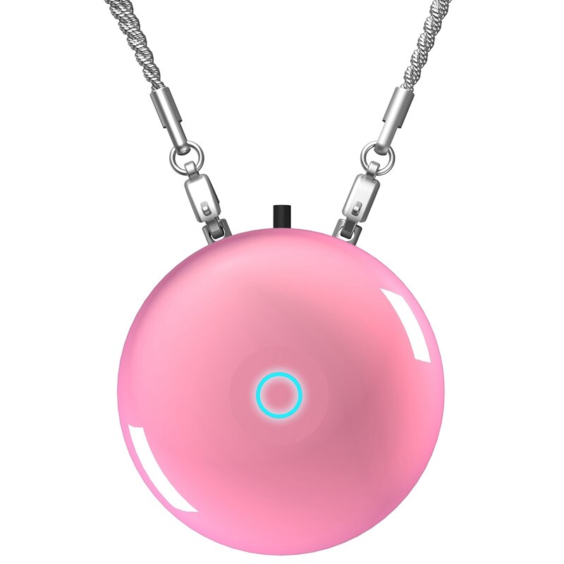 Modny osobisty poręczny naszyjnik typu wiszący oczyszczacz powietrza szyi mini przenośny oczyszczacz powietrza jonów ujemnych: różowy