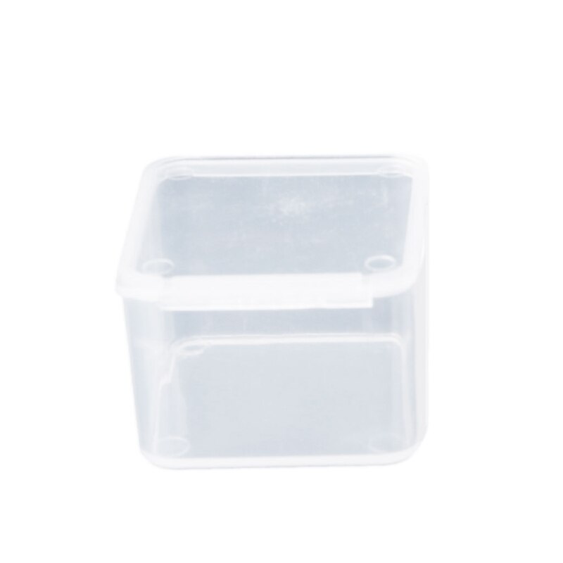 Plastic Vierkante Clear Plastic Containers Sieraden Kralen Storage Ring Case Ketting Organisator Sieraden Opbergdozen: 3.7x3.7x2.5cm
