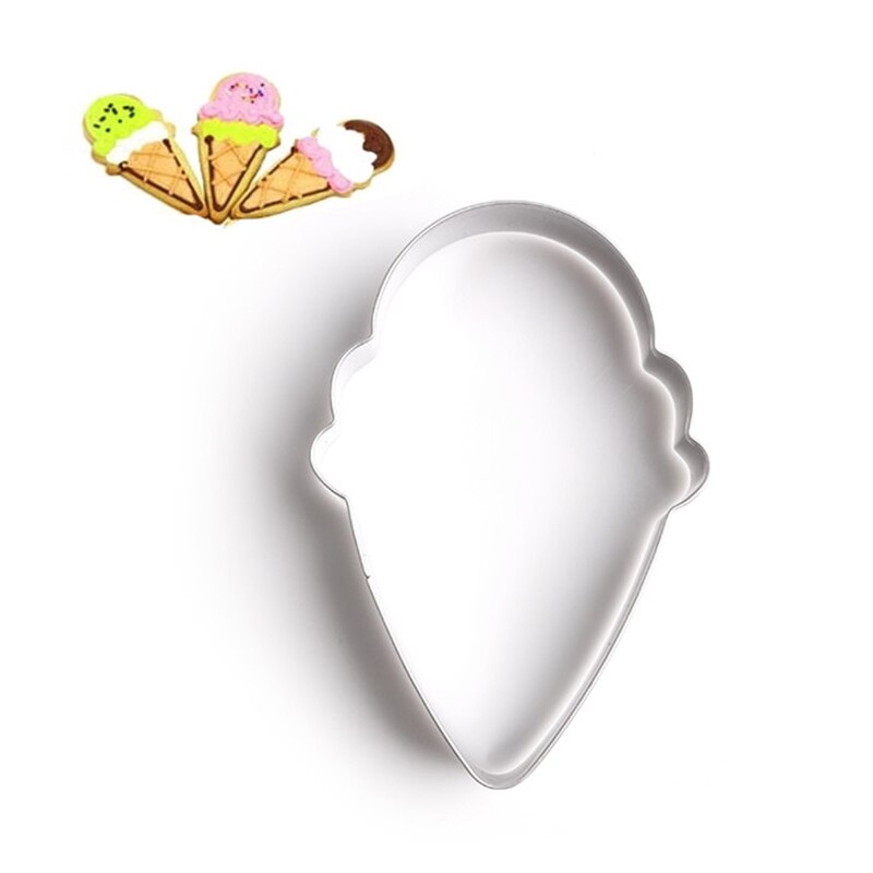 Ice Cream Shaped Cake Stencil Kitchen Cupcake Decoration Template Mold Biscuit Cookie Cutter Baking Fondant Tools Bread Cutter