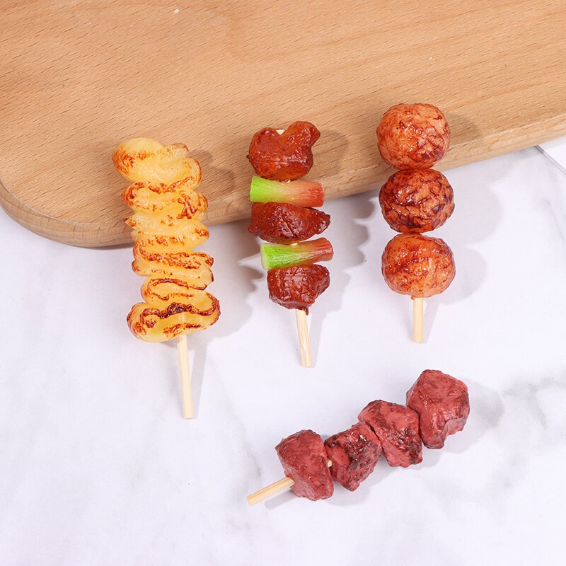 4 Stks/set Kinderen Pretend Keuken Games Simulatie Mini Bbq Spies Pretend Play Roast Beef Spies Keuken Speelgoed Voor Kid