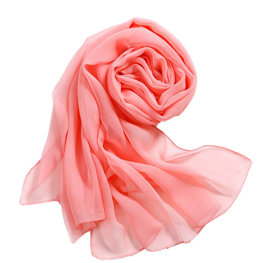 Bufanda larga de chifón para mujer, pañuelo de Color sólido, chal fino suave, pañuelos de playa, nueva , 1 unidad