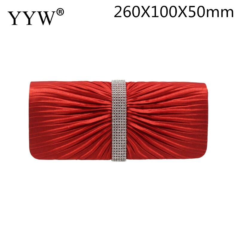 Rhinestone Clutch Bag Women Long Wallet Purse Clutch Female Wedding Bags With Chain Sac Main Femme Envelope Clutch: red