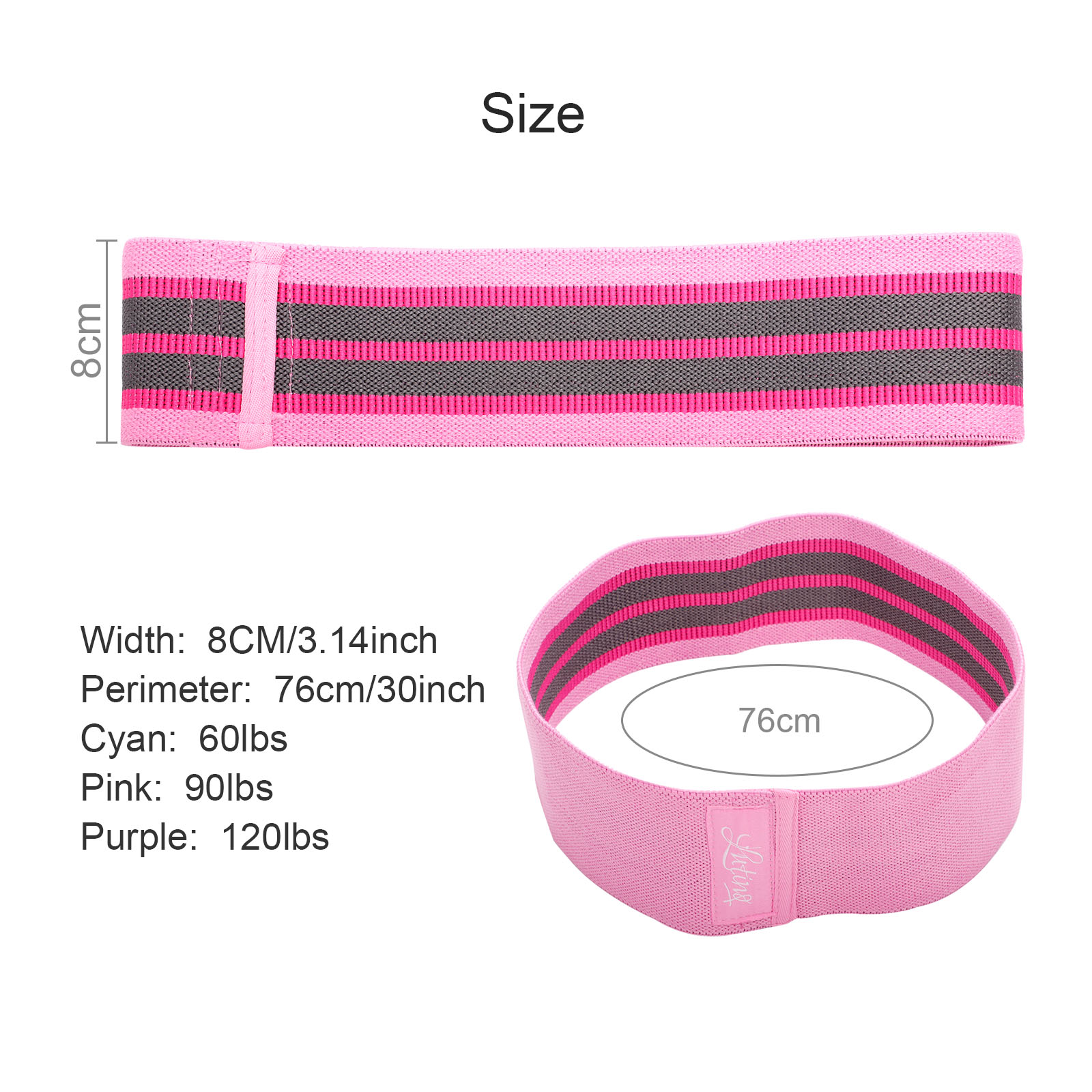 Squat Resistance Bands Polyester Cotton & Latex Silk Hip Training 60/90/120lbs 3Colors Fabric Stretch Bands