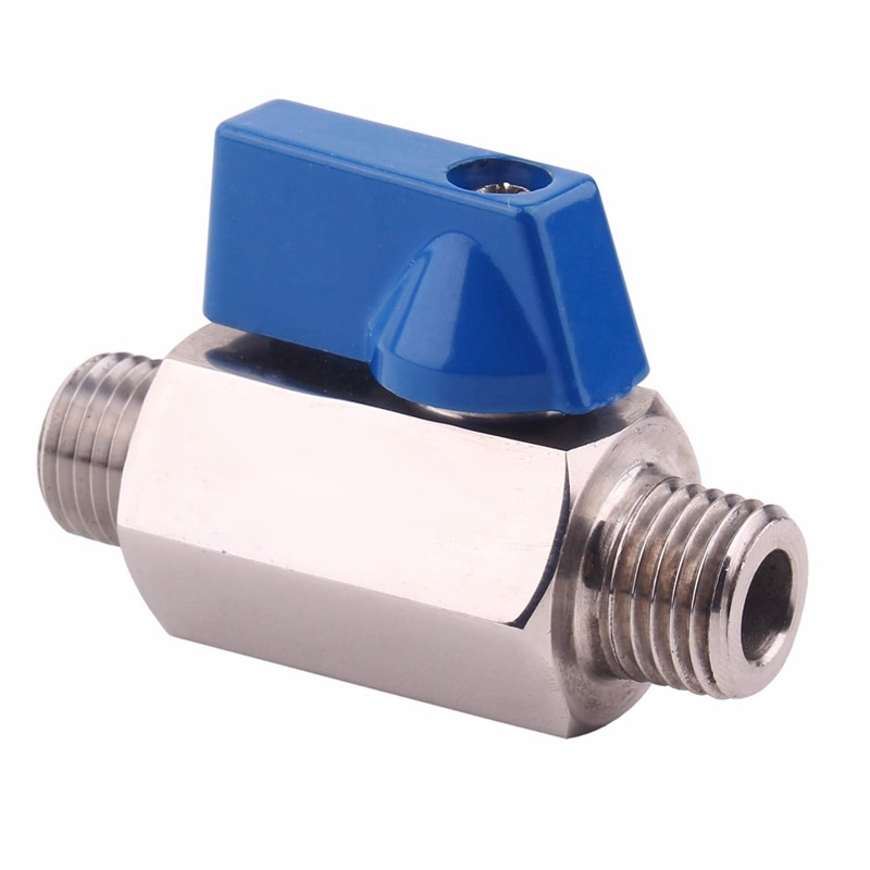 Válvula de bola de acero inoxidable-1/4 pulgadas NPT rosca macho pequeña Mini válvula de bola (1/4 pulgadas macho y macho)