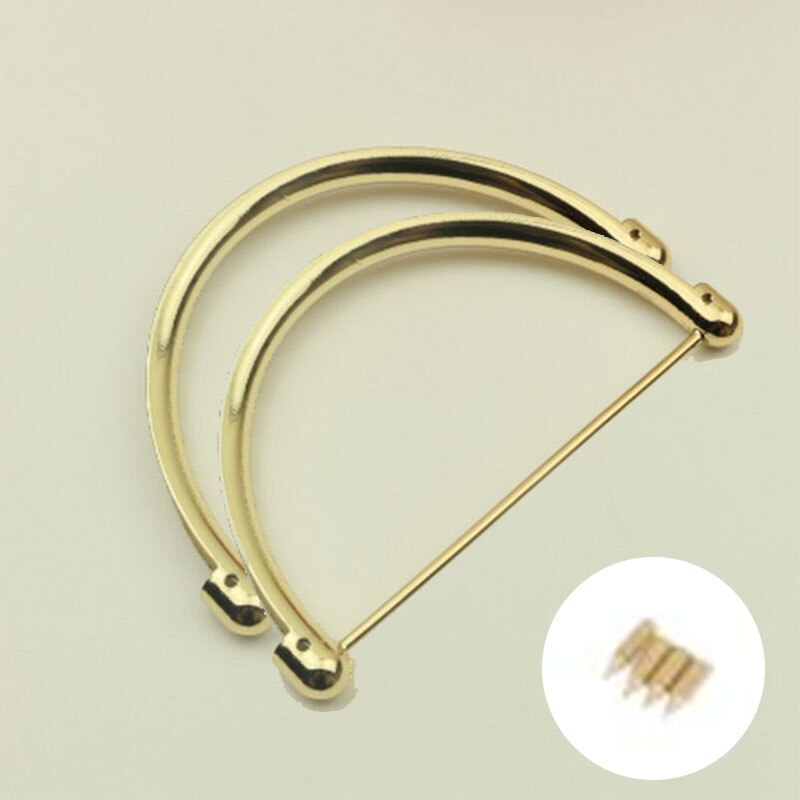 2 Pcs Vrouwen Metalen Tas Handvat Vervanging Voor Purse Bag Handtas Handvatten Diy Tas Accessoires Vrouwen Handvatten Voor Tassen: Licht Goud
