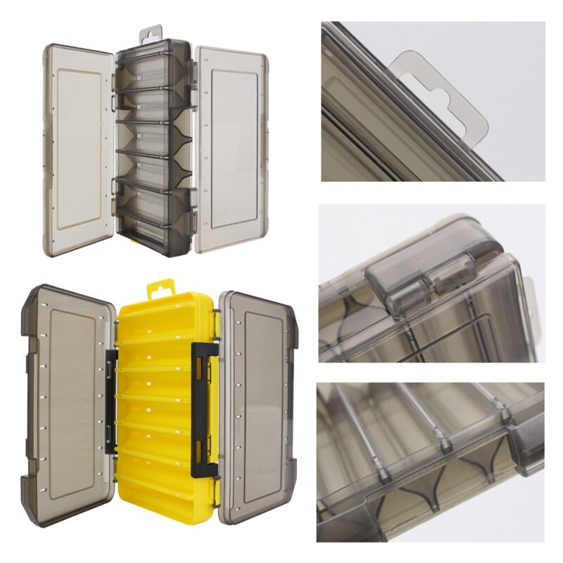 Portable Fishing Lure Box Tackle Box Double-decker Sub-bait Box Bait Fishing Gear Storage Boxes Double Sided Tackle Box