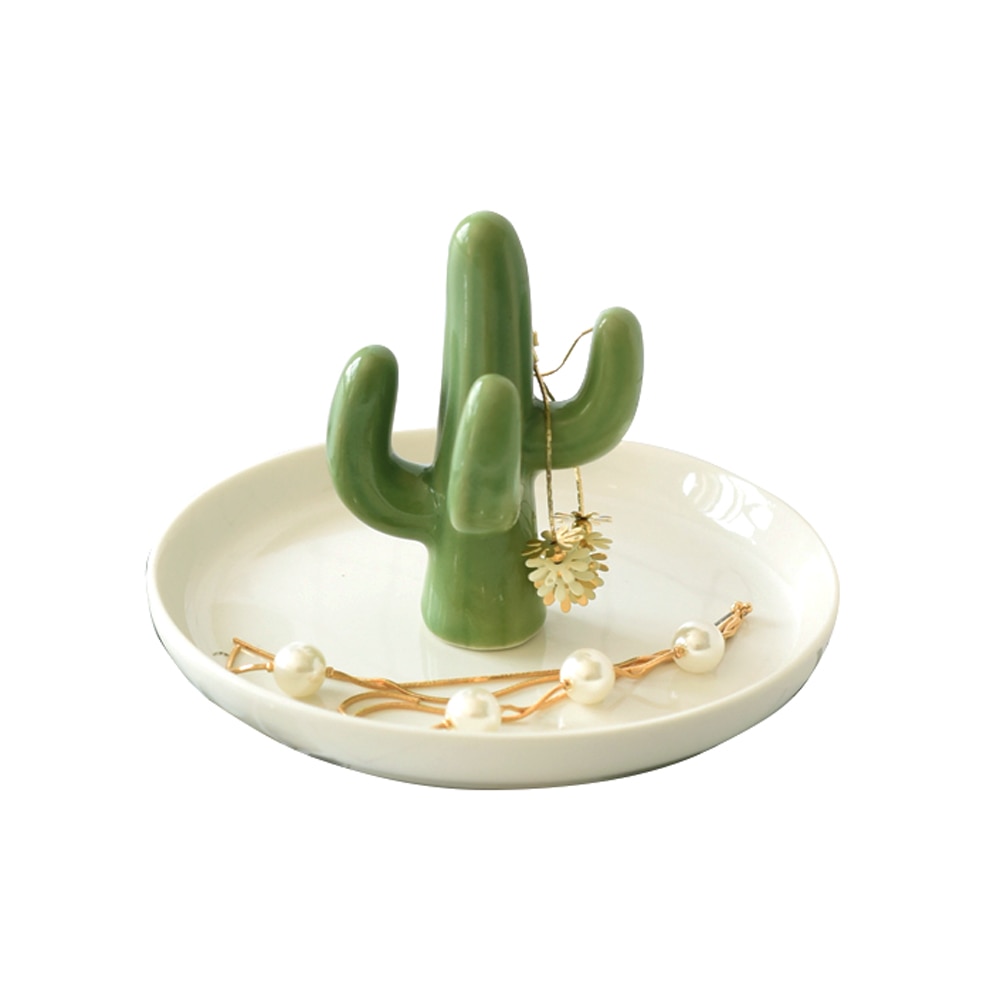 Cactus Ring Houder Schotel Voor Sieraden, Keramische Succulent Sieraden Lade Organizer Display Voor Home Decor En Verjaardag Huwelijkscadeau