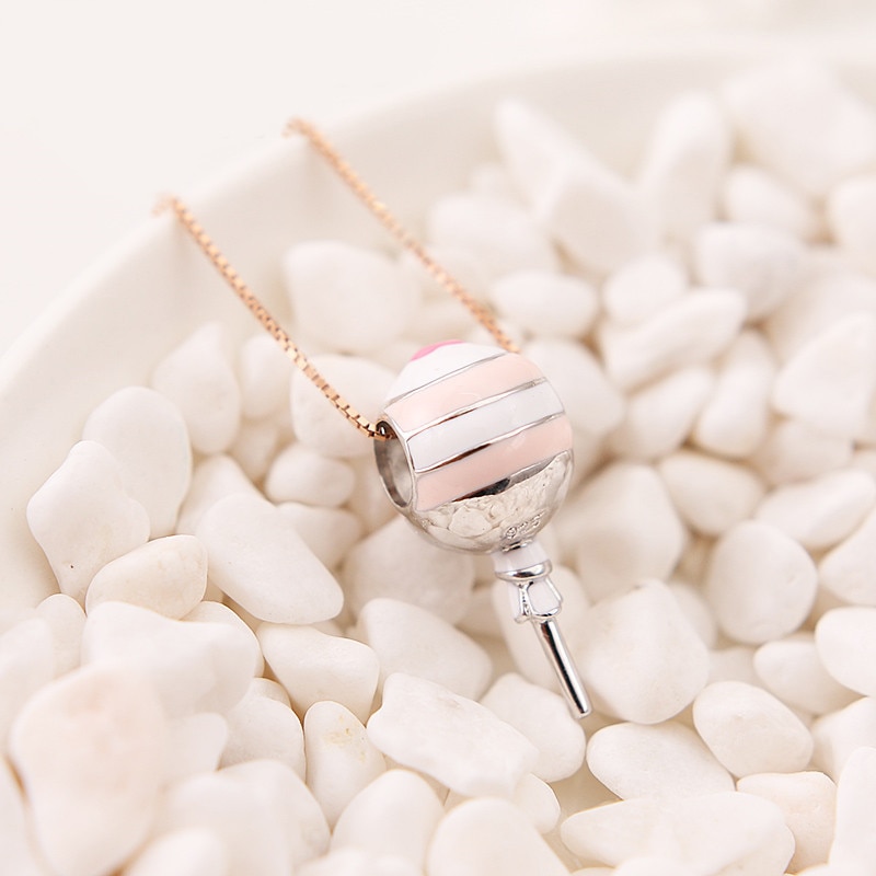 100% 925 Sterling Silver Beads Charm Heart Lollipop Candy Enamel Charms Fit Bracelets Necklace Women Diy Jewelry