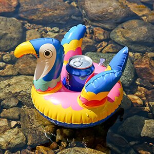 Mini Opblaasbare Bekerhouder Eenhoorn Flamingo bekerhouder Zwembad Float Baden zwembad Speelgoed Partij Decoratie Bar zwemmen ring: Parrot