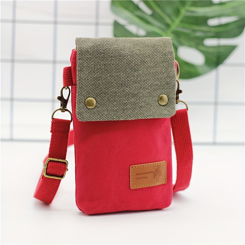 Mini bolso cruzado de tela, bolso para teléfono móvil con contraste de Color, bolso de hombro clásico para mujer, bolso cruzado pequeño, combina con todo: Azul cielo