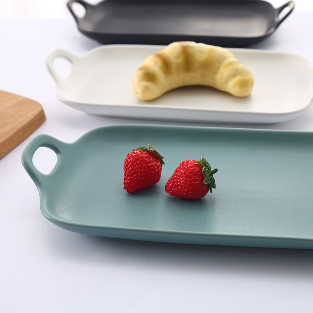 1PC Porcelain Serving Tray Ceramic Nonstick Baking Pan Food Plate for Home Decor