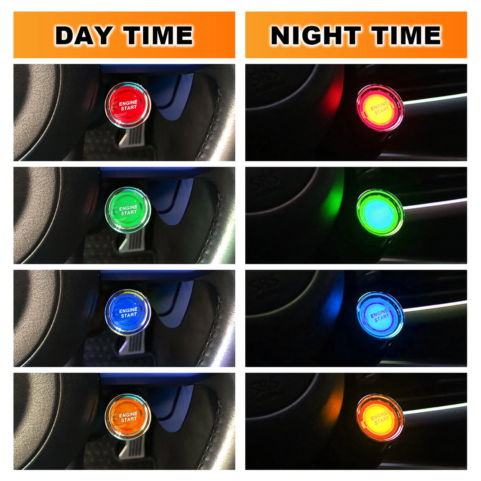 Car Engine Start 50A Push Button Keyless Switch DC 12V/24V Racing Small Start Button Ignition Starter On Off Switches