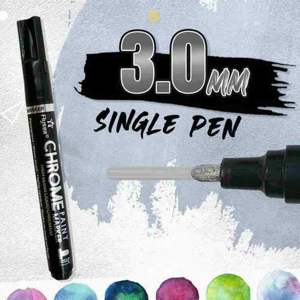 Flydende spejl krom markør permanent kunst markør maling pen voksen børn maleri kalligrafi graffiti tilbehør værktøj: 3.0mm