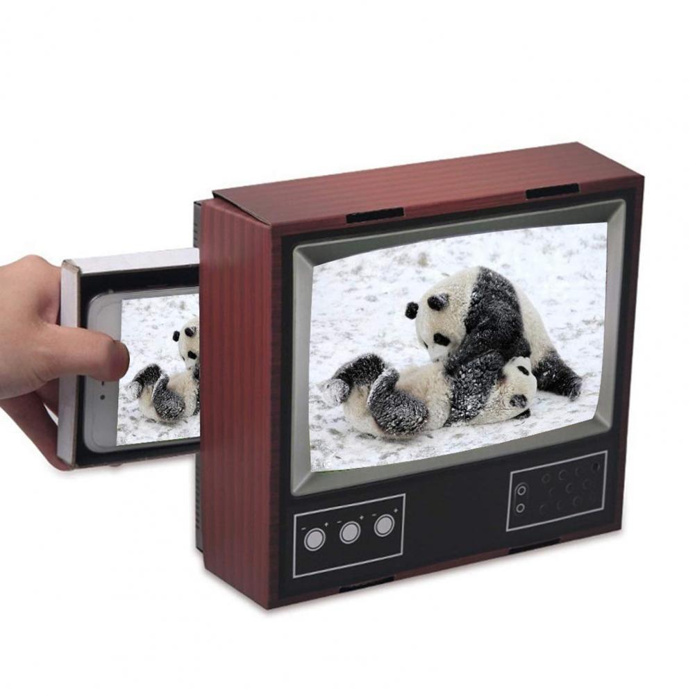 Mobile Phone Screen Magnifier Phone Projector Video Amplifier Folding Enlarged Expander DIY Retro cardboard TV set Gags toy