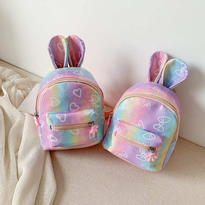 kids Girls backpack peach heart female bag female cartoon cute children rabbit Korean backpack student schoolbag