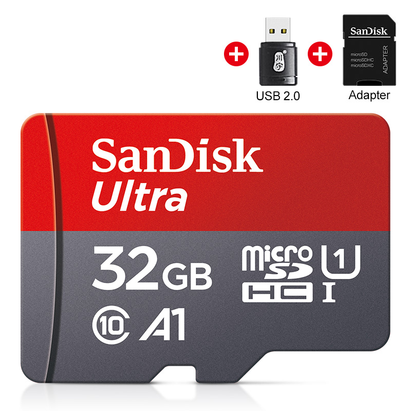 Carte mémoire Micro SD TF/SDCard 32 go 64 go 256 go 512 go 120 M/S Class10 UHS-1 Flash Ultra 128 go caméra/téléphone pour lecteur de carte/adaptateur: 32 GO