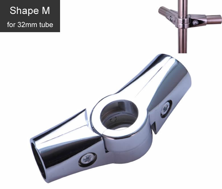 Beautiful Alloy tube connector for 32mm diameter Stainless steel tube/pipe,clamp,Clothes Display rack Connector fittings: Shape M
