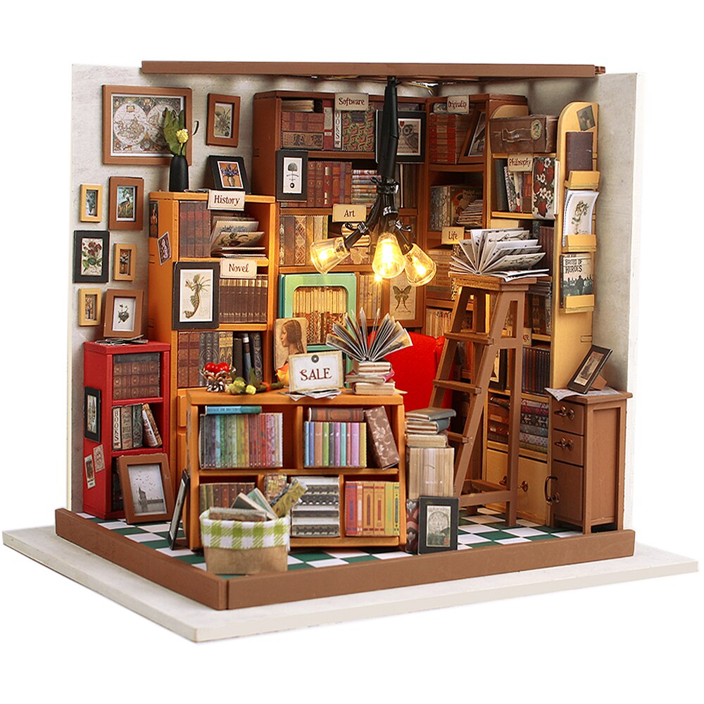 Cutebee DIY domek dla lalek zestaw chiński styl drewniany dom miniaturowe mebelki do domku dla lalek z zabawki z lampkami LED dla dzieci prezent na boże narodzenie: DG102A