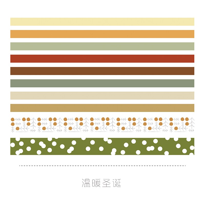 10 pcs/set Retro Impression Masking Washi Tape Decorative Adhesive Tape set Decora Diy Scrapbooking Sticker Label Stationery: 9