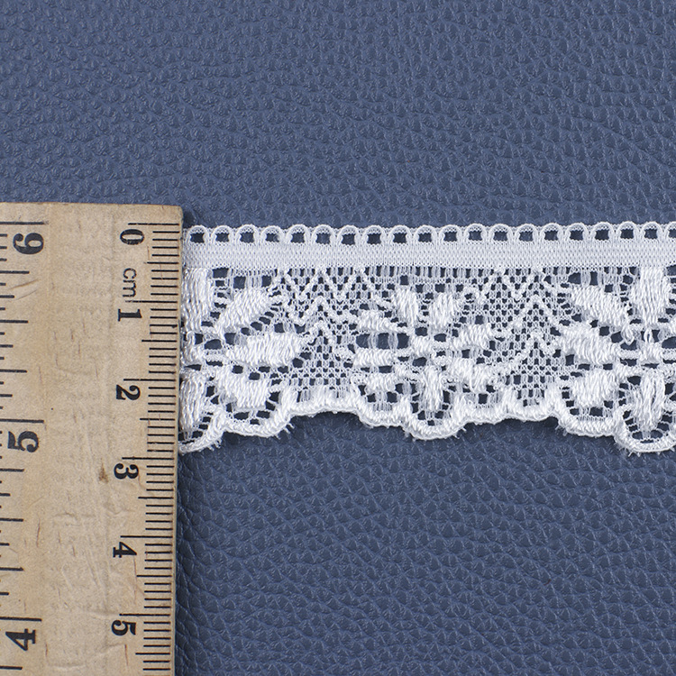 Hvid blondestof 5 yards blondekantstof materiale til tøj båndbroderi applikation bomuldsbrokade blomstertyl boho kant: Hvid / 5 værftet