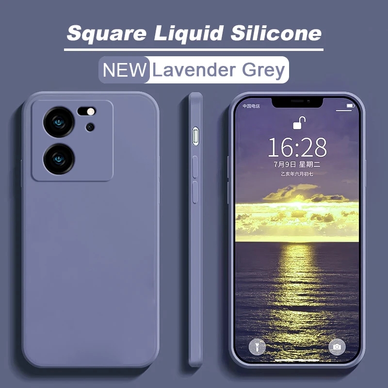 Para xiaomi 13t 13 t pro caso quadrado líquido silicone casos de telefone para xiaomi mi 13t 13 t mi13 mi13t xiaomi13t pro capa traseira macia