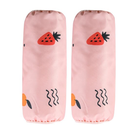 Manguitos de cocina impermeables Oxford, Mangas de trabajo, sección larga, protector de cocina, suministros de limpieza del hogar: Pink