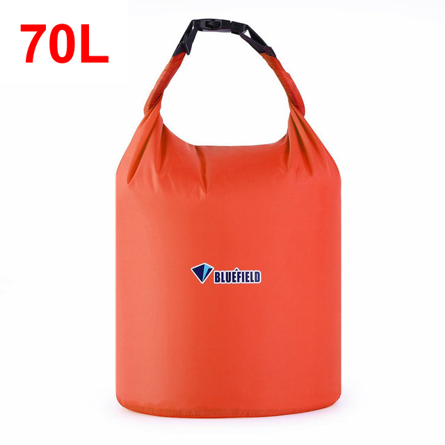 Bluefield 40L 70L Waterproof Outdoor Bag Storage Dry Bag for Canoe Kayak Rafting Sports Camping Equipment Travel Kit: 70L Orange