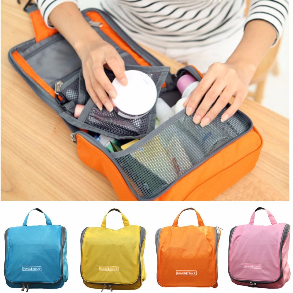 Accessoires de voyage sac cosmétique grande capacité toilette maquillage étanche paquet de bain poche suspendue rangement tri organisateur