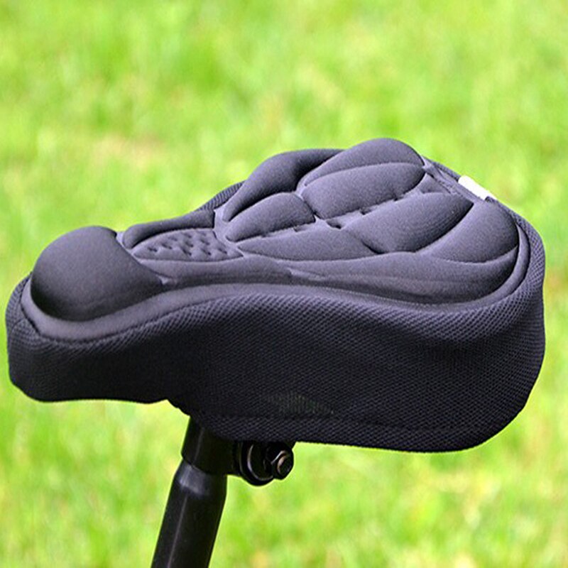 Men Comfortable Silicone Gel Pad MTB Mountain Bike Bicycle Seat Cover Cushion Saddle Outdoor Sports Cycling Equipment: Black