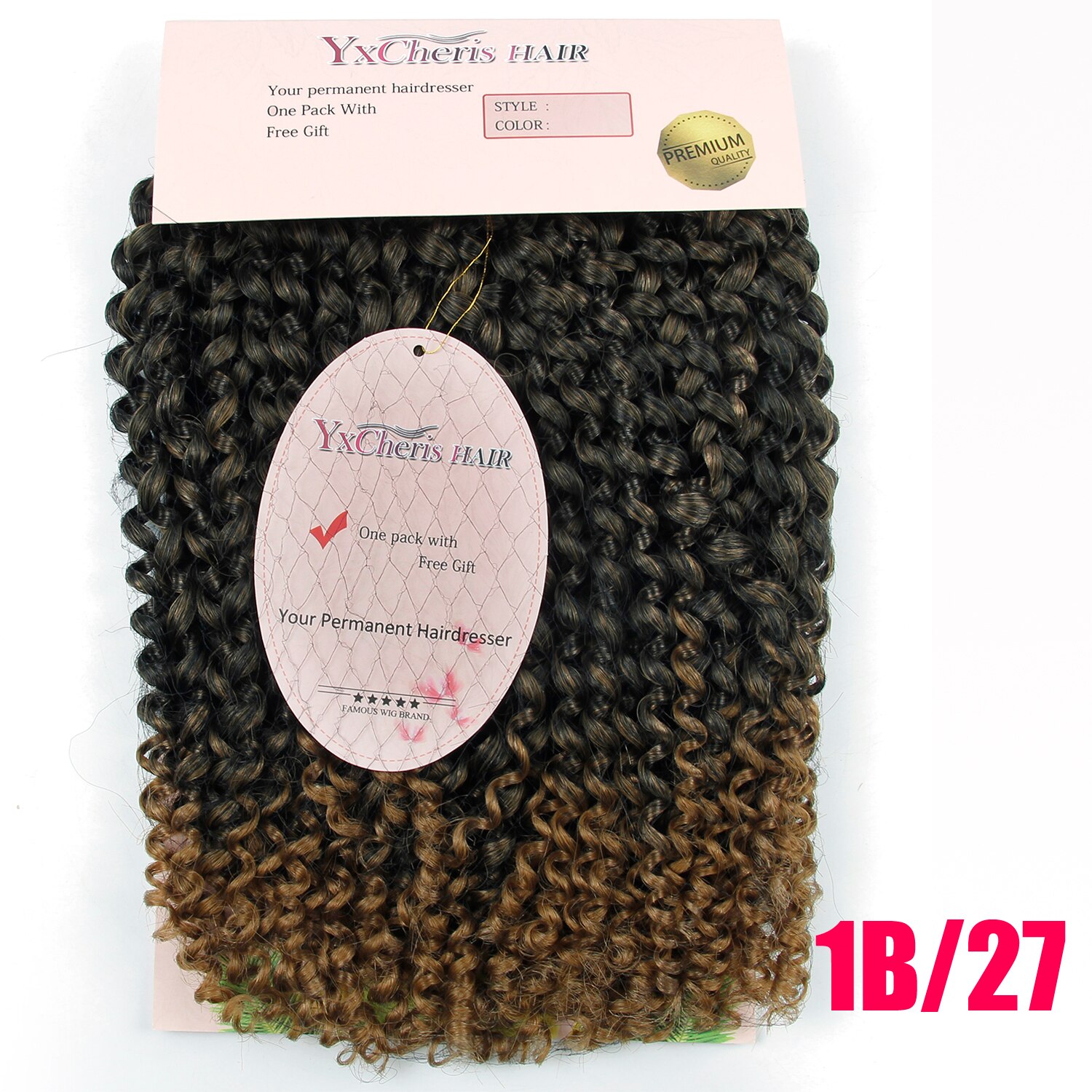 Mèche synthétique bouclée au Crochet, chevelure de 10 pouces, 3 brins/paquet, tresses synthétiques au Crochet remodelable: T1B / 27