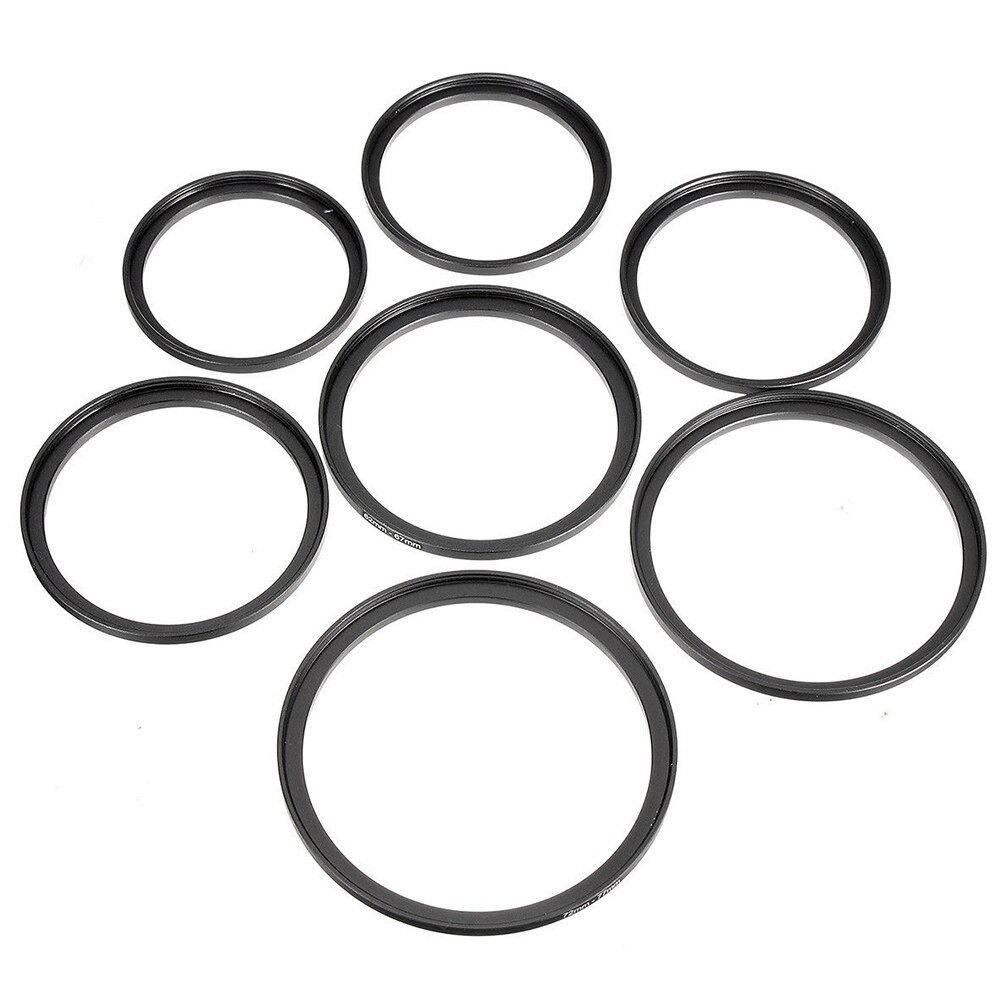 7pcs Camera Mini Photography Ring Adapter 49 77mm Practical Outdoor Step Up DSLR Durable Lens Filter Aluminum Alloy